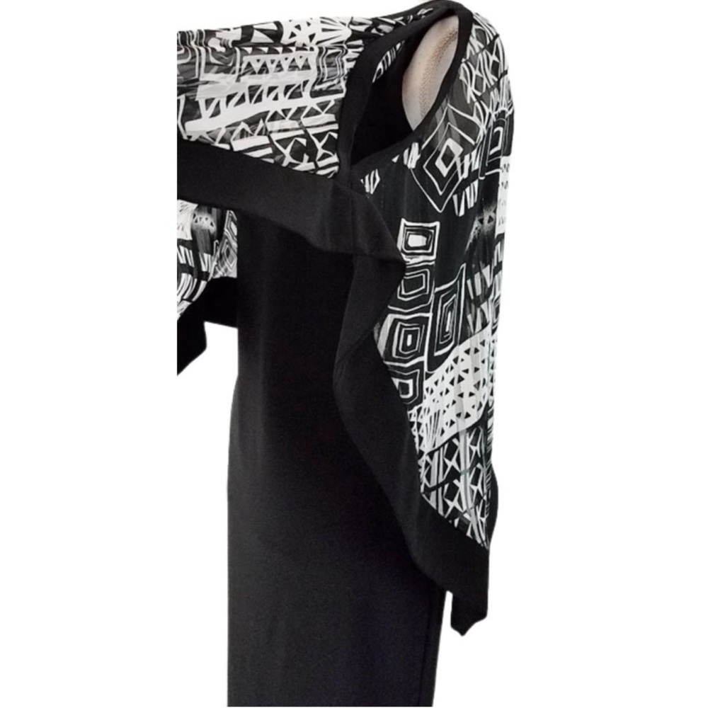 R&M Richards. Black and White Cold Shoulder Dress. Size 8. - Picture 4 of 6